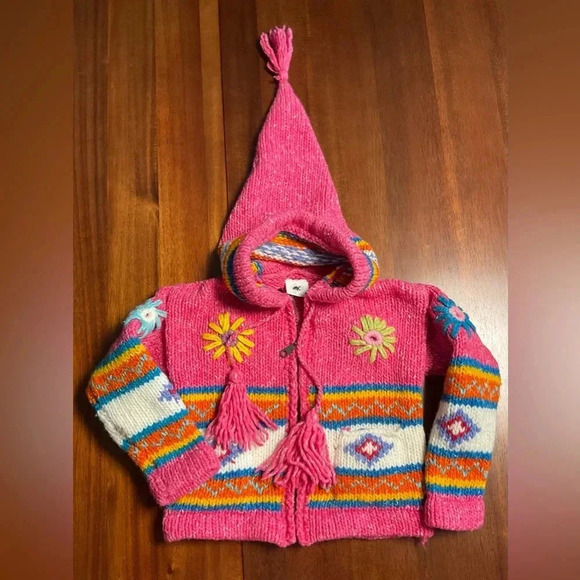Little Girls Wool Blend Zip Up Cardigan - Picture 1 of 6